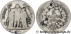 5 francs Union et Force, Union serré, avec glands intérieurs et gland extérieur 1801 Genève F.288/158