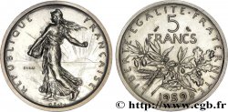 Essai-piéfort de 5 francs Semeuse, argent, grand 5 1959 Paris F.340/1P