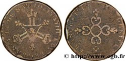 LOUIS XIV LE GRAND OU LE ROI SOLEIL Piéfort de poids quadruple de la pièce de six deniers dite Dardenne 1710 Aix-en-Provence