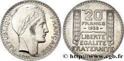 Préparation de la 20 francs Pétain, type Turin, essai en aluminium, tranche striée, 5,30 g 1938 Paris VG.cf. 5489 B