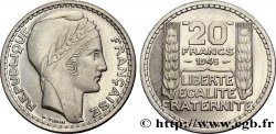 Essai de 20 francs Turin en cupro-nickel, rameaux courts 1945 Paris Maz.2745  MS