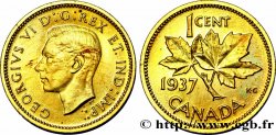CANADA - GEORGES VI Épreuve de 1 cent en laiton 1937 