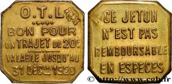 TRANSPORTS (TRAINS, BUS, TRAMWAYS, BATEAUX...) 20 Centimes - Trajet O.T.L (Omnibus Tramways de Lyon) Lyon