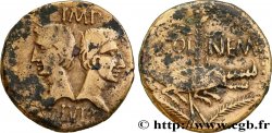 NEMAUSUS - NÎMES - AUGUSTE et AGRIPPA Dupondius COL NEM (as) TB+