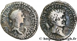 CLEOPATRA VII and MARK ANTONY Denier VF