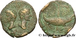 NEMAUSUS - NÎMES - AUGUSTE et AGRIPPA Dupondius