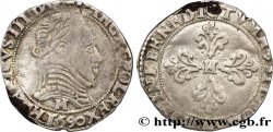 LIGUE. COINAGE AT THE NAME OF HENRY III Demi-franc au col plat 1590 Toulouse