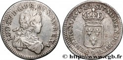 LOUIS XV  THE WELL-BELOVED  Sixième d écu de France 1722 Lyon XF
