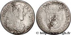 LOUIS XIV THE SUN KING Douzième d écu, portrait apollinien 1660 Aix-en-Provence