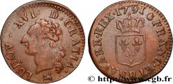 LOUIS XVI Liard dit à l écu 1791 Rouen