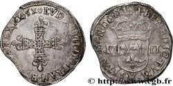 LOUIS XIV LE GRAND OU LE ROI SOLEIL Quart d écu, titulature côté croix 1645 Marseille