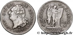 LOUIS XVI (MONARQUE CONSTITUTIONNEL)  30 sols dit  au génie , type FRANÇOIS 1792 Marseille