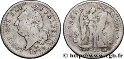 LOUIS XVI (MONARQUE CONSTITUTIONNEL)  15 sols dit  au génie , légende FRANÇAIS 1792 Marseille