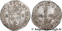HENRY IV Quart d écu, écu de face, 3e type 1606 Poitiers
