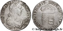 LOUIS XIV  THE SUN KING  Écu de Béarn, portrait à la mèche longue 1657 Pau XF/AU