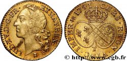 LOUIS XV  THE WELL-BELOVED  Louis d’or aux écus ovales, tête ceinte d’un bandeau 1741 Nantes AU
