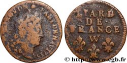 LOUIS XIV THE SUN KING Liard de France au buste nu 1713 Lille