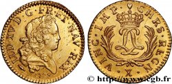 LOUIS XV THE BELOVED Louis d or aux deux L entrelacées et aux palmes longues 1724 Amiens