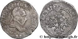 HENRI III Quart de franc au col plat 1587 Rouen
