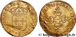 LOUIS XIII Écu d or au soleil, à la croix anillée fleurdelisée 1643 Amiens