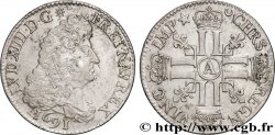 LOUIS XIV THE SUN KING Quart d écu aux huit L, 1er type 1691 Paris