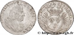 LOUIS XIV THE SUN KING Quart d écu aux palmes 1700 Paris