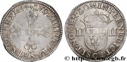 LOUIS XIV THE SUN KING Quart d écu, titulature côté croix 1644 Saint-Lô