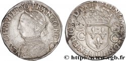 CHARLES IX Teston, 2e type 1562 La Rochelle VF/XF