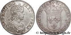 LOUIS XIV THE SUN KING Demi-écu, portrait à la mèche courte 1643 Paris, Monnaie de Matignon