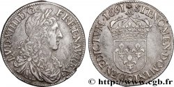 LOUIS XIV THE SUN KING Demi-écu, portrait apollinien 1661 Rennes