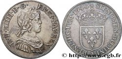 LOUIS XIV THE SUN KING Quart d écu, portrait à la mèche courte 1644 Paris, Monnaie de Matignon