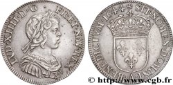 LOUIS XIV THE SUN KING Quart d écu, portrait à la mèche courte 1644 Paris, Monnaie de Matignon