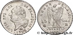 LOUIS XVI 15 sols dit au génie , type FRANÇOIS 1792 Paris