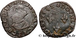CHARLES X, CARDINAL OF BOURBON Double tournois, type de Troyes 1592 Troyes
