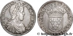 LOUIS XIV THE SUN KING Demi-écu, portrait à la mèche longue 1653 Rouen