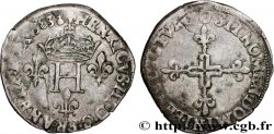 HENRI III Double sol parisis, 2e type 1583 Riom