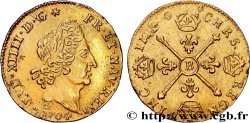LOUIS XIV LE GRAND OU LE ROI SOLEIL Demi-louis d or aux insignes 1704 Rouen