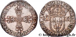 LOUIS XIV LE GRAND OU LE ROI SOLEIL Quart d écu, titulature côté croix 1643 Angers SUP/TTB+