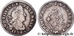 LOUIS XIV LE GRAND OU LE ROI SOLEIL Quatre sols aux deux L couronnées de Béarn 1694 Pau TTB/TTB+