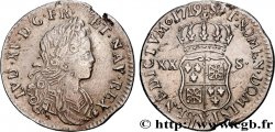 LOUIS XV THE BELOVED XX sols de Navarre 1719 Troyes