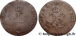LOUIS XV THE BELOVED Double sol de billon 1738 Paris