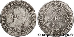 HENRY III Quart de franc au col plat 1587 Paris
