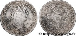 LOUIS XIV LE GRAND OU LE ROI SOLEIL Quart d écu aux trois couronnes 1709 Lyon