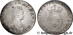 LOUIS XV DIT LE BIEN AIMÉ Écu vertugadin 1716 Rennes