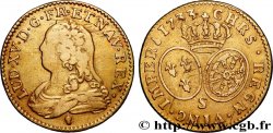 LOUIS XV THE BELOVED Louis d or aux écus ovales, buste habillé 1733 Reims