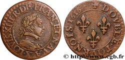 LOUIS XIII Double tournois, buste enfantin d Amiens, (3e portrait) 1616 Amiens