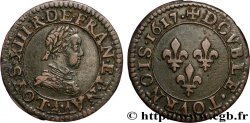 LOUIS XIII Double tournois, type 1 1617 Paris, Moulin du Louvre