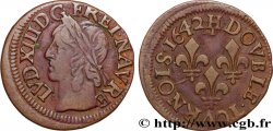 LOUIS XIII Double tournois, type de Warin 1642 La Rochelle