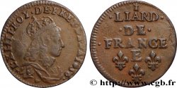 LOUIS XIV THE SUN KING Liard de cuivre, 2e type 1656 Meung-sur-Loire