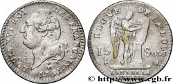LOUIS XVI (MONARQUE CONSTITUTIONNEL) 15 sols dit au génie , type FRANCAIS 1791 Metz